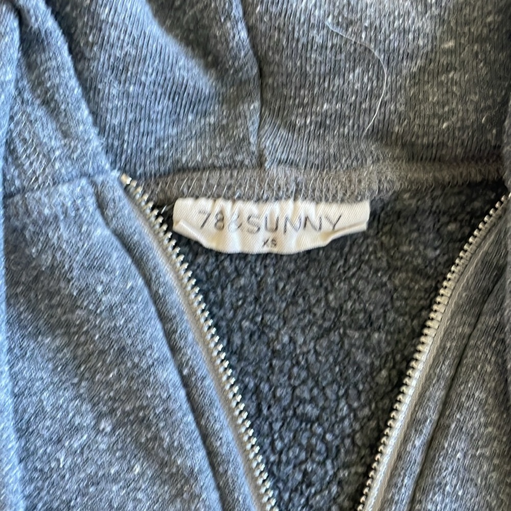 78 & Sunny Grey Hooded Zip Up Sweatshirt - Size XS - Picture 5 of 8